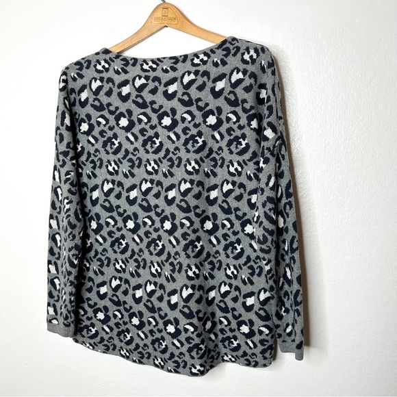 Ann Taylor‎ LOFT Neutral Leopard Animal Print High Low Knit Sweater Top Small S - Picture 8 of 9